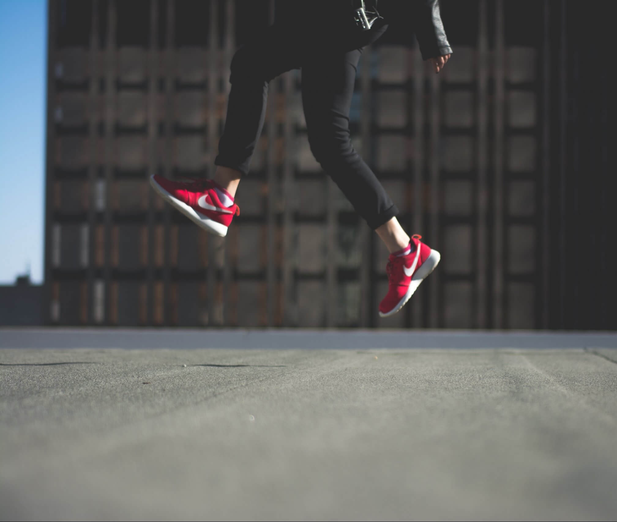 Jumping with Nike Shoes
